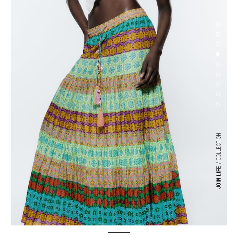 NWT ZARA LONG PRINTED SKIRT SIZE M